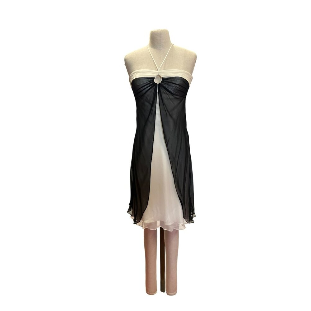 White House Black Market Silk Chiffon Strapless Dress 6 Short Prom Homecoming We - Picture 5 of 10